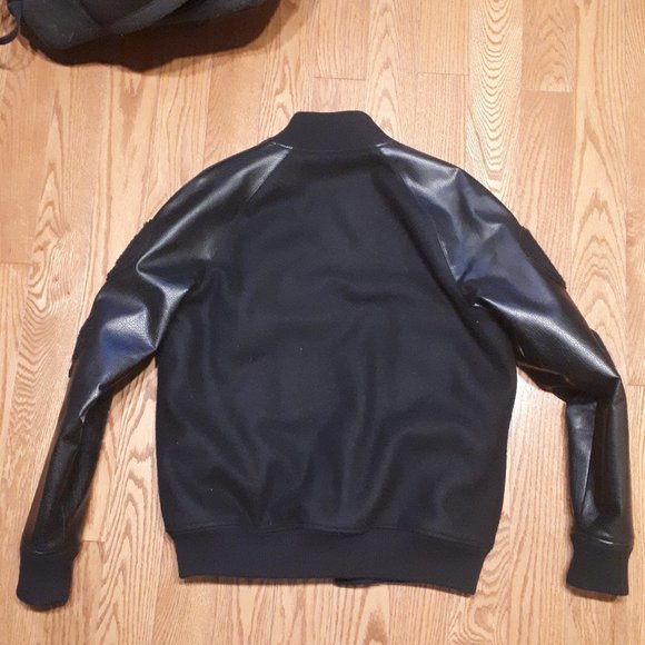 Art Start STAPLE X HUF X BLACK SCALE X 10.DEEP Varsity Jacket Black Small - Picture 2 of 14